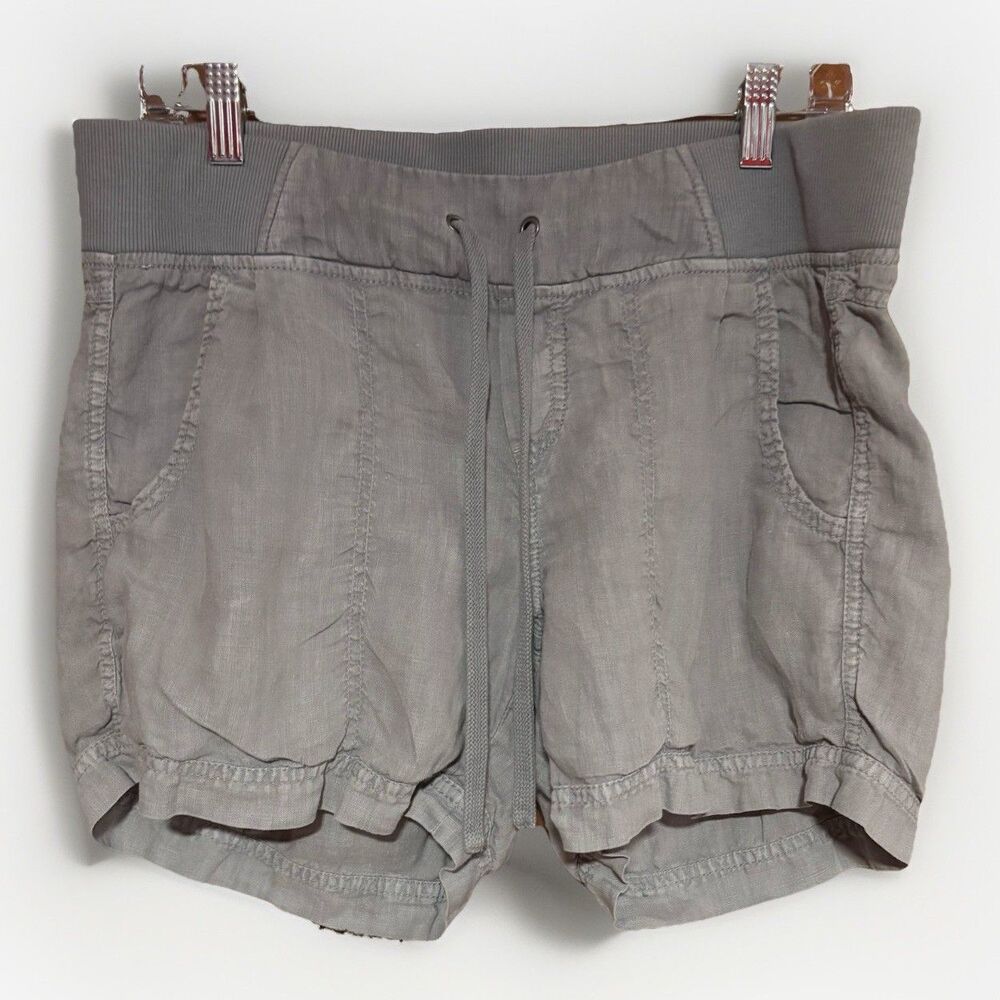 Athleta Gray Linen Shorts Women's Size 10 Cresten Cobblestone Grey Vacation